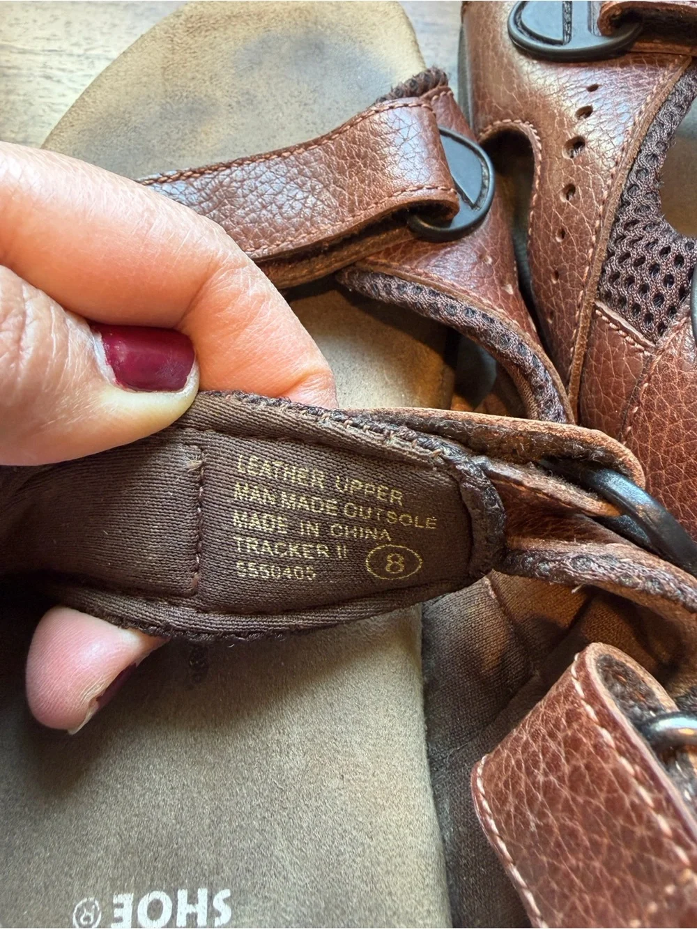 Earth Shoes Gelron 2000 Men's Sandals Brown Leather Hook & Loop US 8